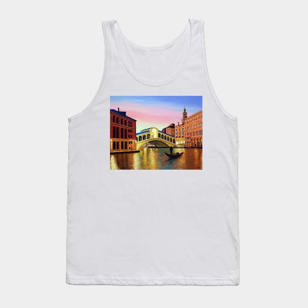 Rialto Bridge on the Grand Canal Tank Top by terryhuey